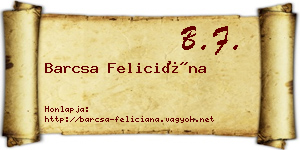 Barcsa Feliciána névjegykártya
